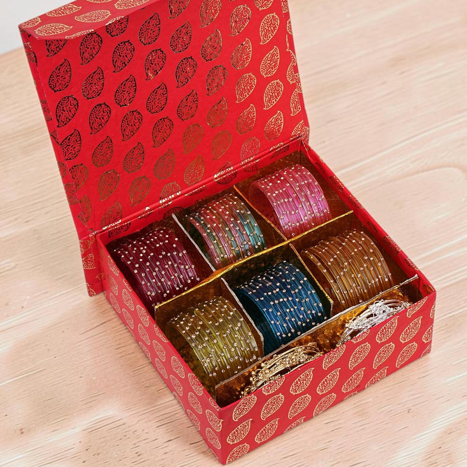 Gifting Box Set of 6 Dotted Glass with kashmiri ghungroo by Leshya