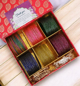 Gifting Box Set of 6 colours with ghungroo by Leshya (Glass)