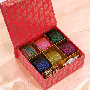 Gifting Box Set of 6 colours with ghungroo by Leshya (Glass)