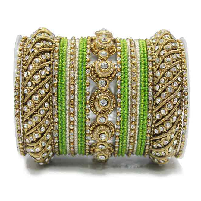 Traditional Colored Textured Bangle Set (Plus Size)