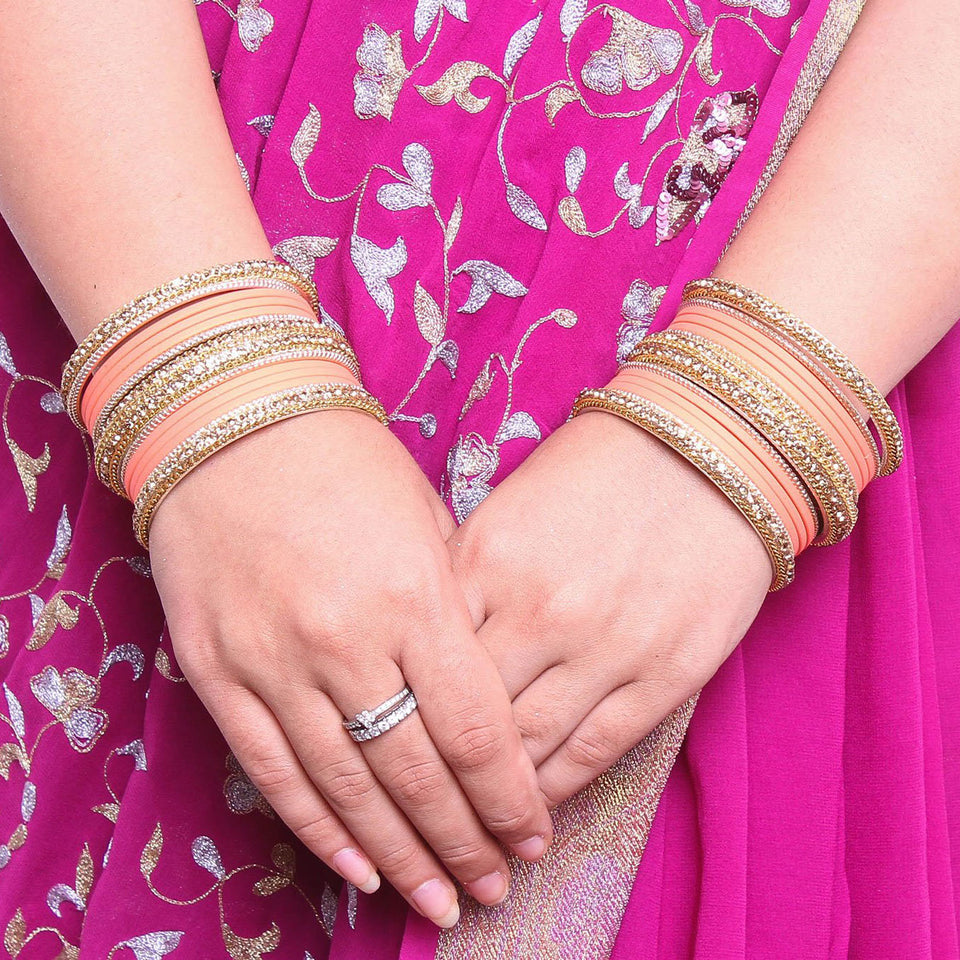 Bangles & Bracelets | Designer Pink Bangles Set Size 2/6 | Freeup