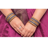 Colored Daily Wear Bangle Set With Flower Jaali Work