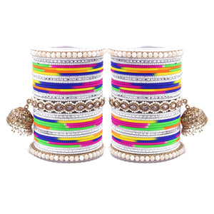 Traditional Ethnic Bangle Set with Jhumki by Leshya for women