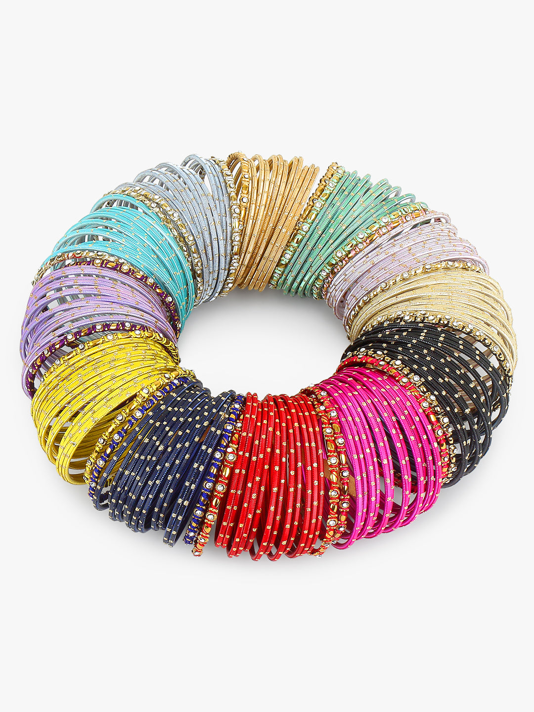 Thread Bangles Colours Colourful Bangle Bunch with Thread and Matte Bangles (12 Colours ...