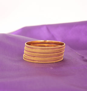 Set of 4 Golden Kada With Intricate Border for Dailywear by Leshya