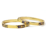 Set of 2 Gold Plated Bracelets with hand-painted enamel-work for Daily use