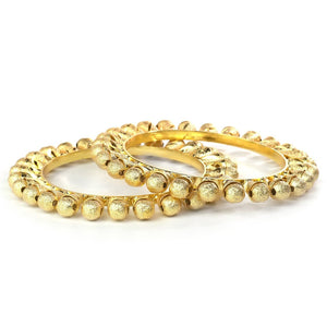 Heavy Design Set of 2 Pearl Real look-like jewellery Golden Pacheli Kada Bracelet