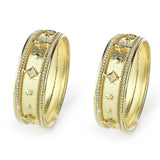Beautiful Golden Bracelet Pair With Intricate Stone Work