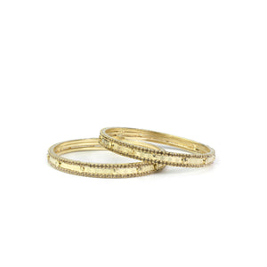 Pair Of Golden Bracelets With Golden Stonework For Daily Wear