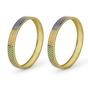 Set of 2 Meenakari Bracelets with Gold Polish meant for Daily Use