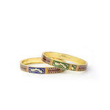 Set of 2 Meenakari Bracelets with intricate Goldwork for Daily Use