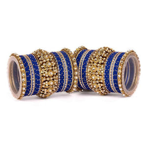 Set of 2 Beautiful Golden Dotted Colored Bangle Set