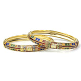 Set of 2 Daily Use Meenakari Bracelet with Intricate Stone and Gold Work by Leshya