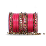 Traditional Ghungroo Bells Bangle With Silk Thread And Stone