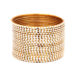 Set of 24 Shining Bangles with Cutting Design by Leshya