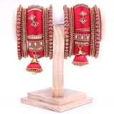 Silk Thread Bangles with Jhumki & Pacheli Bangles by Leshya