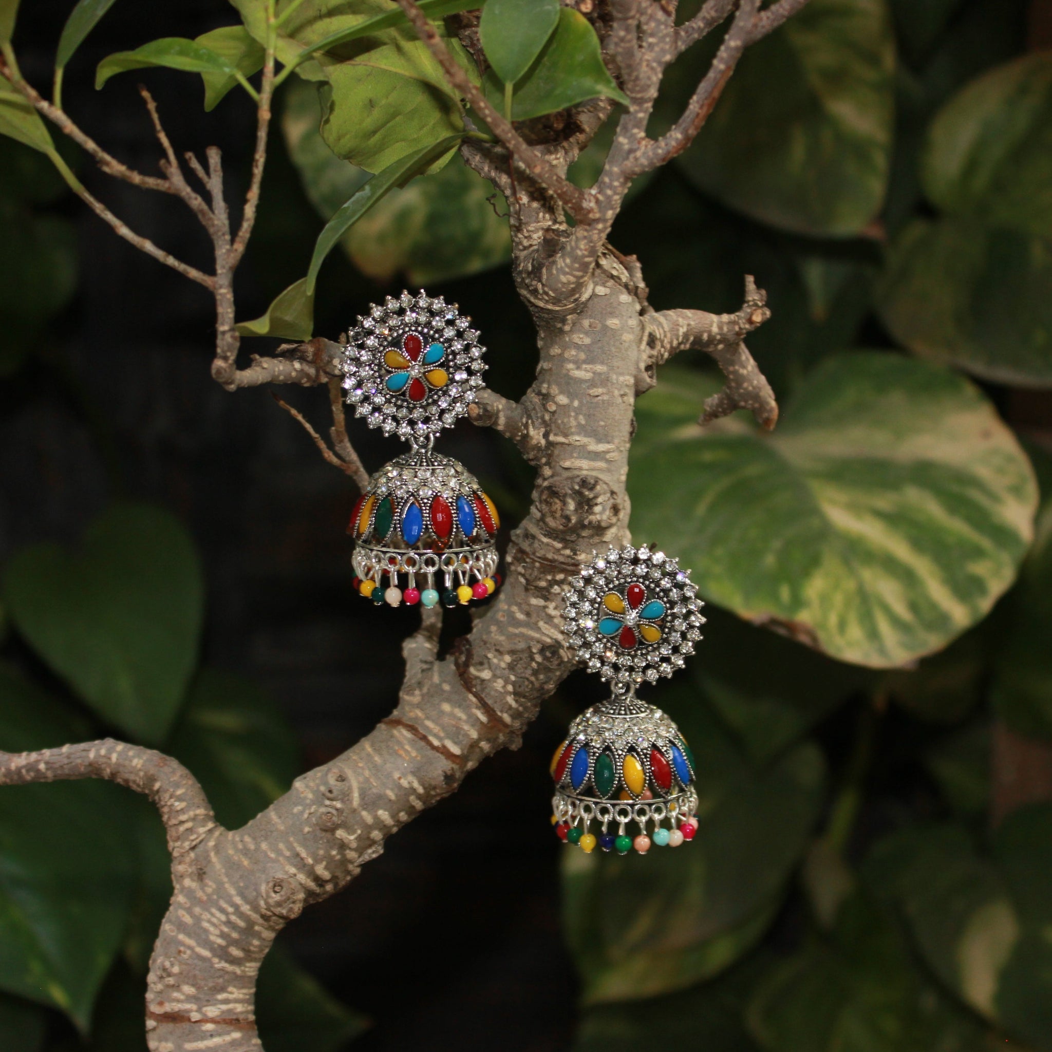 Buy/Send Multicoloured Oxidised Fancy Earrings Online- FNP