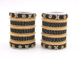 Set of 2 Bangle sets with Thread Bangles with floral Design