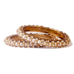 Pearl Bracelet With Golden Lining (2pcs)