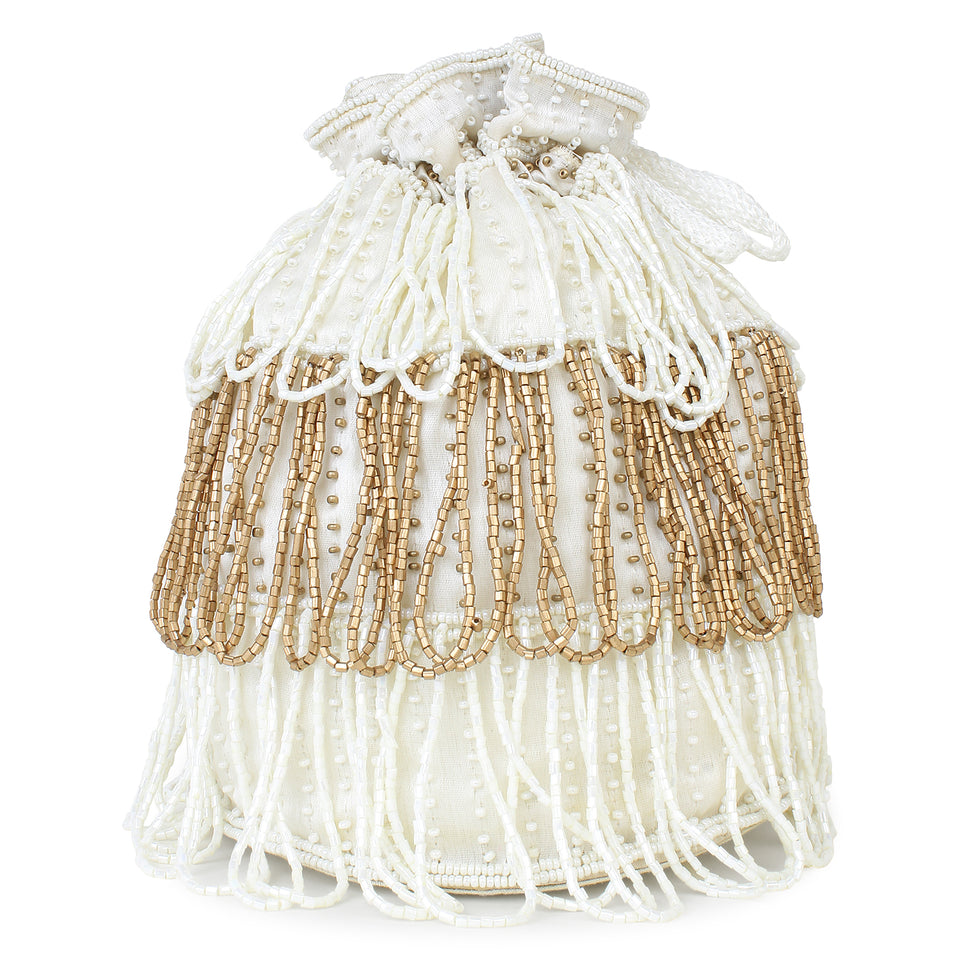 Embroided Bucket Potli for the Bride by Leshya