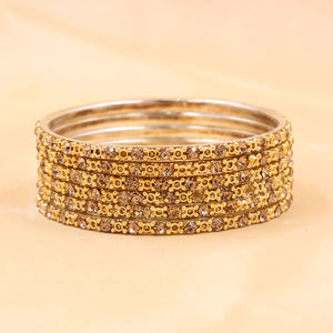 Brass Based Bangles with Stones and Jaali work by Leshya