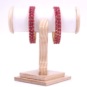 Brass Based Bangles with Coloured Stones by Leshya