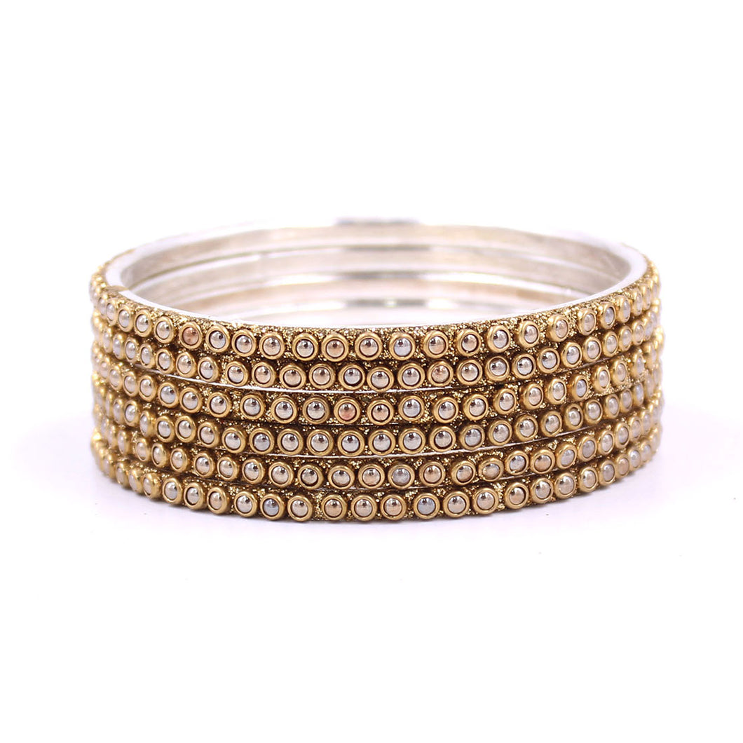 Brass Based Bangles with Running Bead work by Leshya