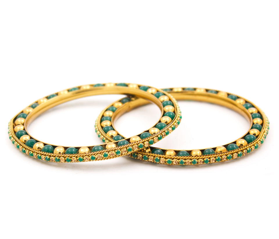 Multicoloured Golden Stone bracelet pair for Women by Leshya