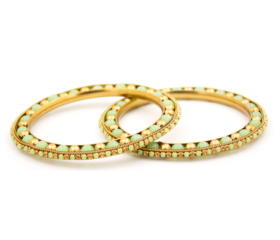 Multicoloured Golden Stone bracelet pair for Women by Leshya