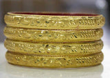 Guarantee Gold Dyed Bracelets With Floral And Block Design