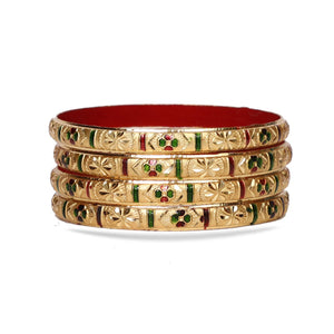 Guarantee Gold Dyed Bracelets With Multi-Color Floral Design