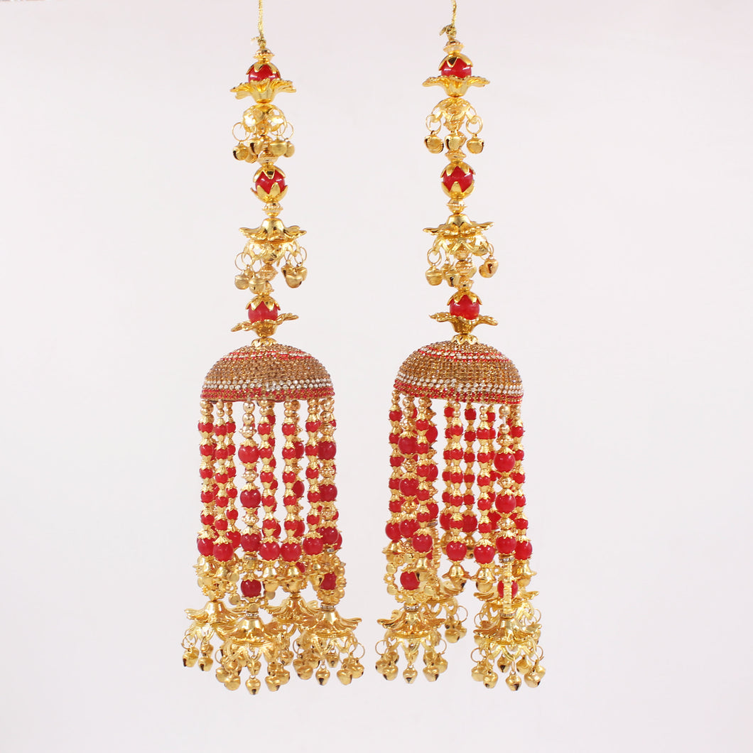 Traditional Jhumar Style Kaleere in Red by Leshya