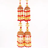 Traditional Two-Tier Jhumar Kaleere with Long Golden Bead hanging by Leshya