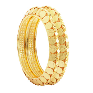 Traditional Golden Bracelet Pair with God Symbols for Women
