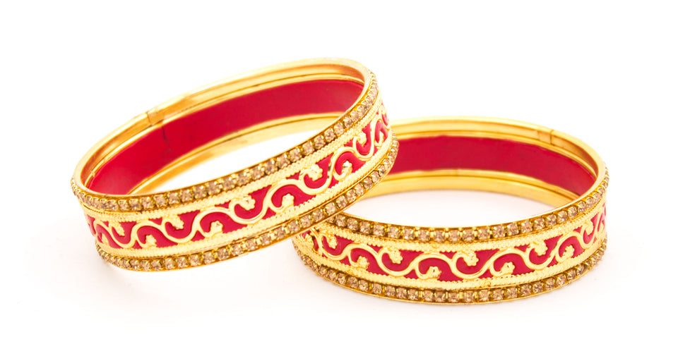 Traditional Meenakari Bracelet pair by Leshya