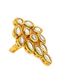 Intricate Kundan Ring in Free size by Leshya