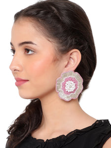 Beautiful Rose Shaped Handmade Earring  by Leshya