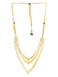 3 layered Bridal Kundan Necklace and Earring set by Leshya