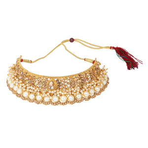 Traditional Golden Stone and Pearl and Bead border  by Leshya