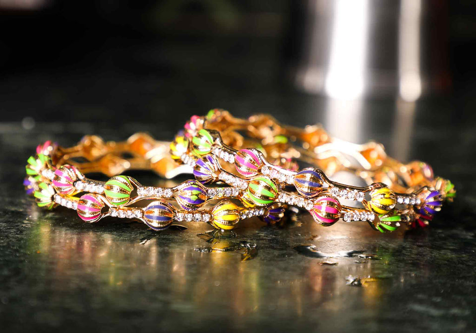Beautiful Multi-Colored Meenakari Bracelets (4pcs)