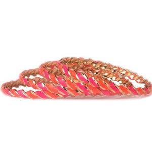 Twisted Multi-Colored Meenakari Bracelet (4pcs)